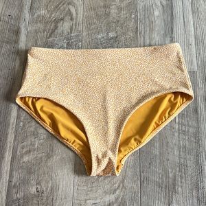 Athleta Abyssinian Micro Cheetah High Waist Jacquard Bikini Swim Bottom.